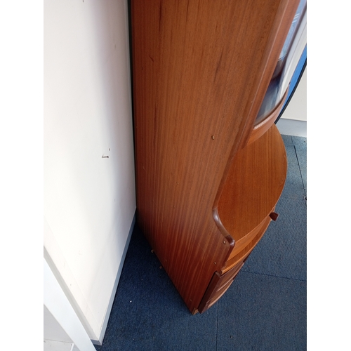 100 - A mid century Modern MCM teak Parker Knoll Nathan Corner display cabinet. Measures H 194cm x D 44cm ... 