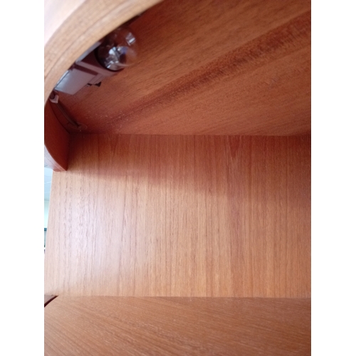 100 - A mid century Modern MCM teak Parker Knoll Nathan Corner display cabinet. Measures H 194cm x D 44cm ... 