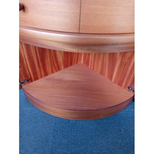 100 - A mid century Modern MCM teak Parker Knoll Nathan Corner display cabinet. Measures H 194cm x D 44cm ... 