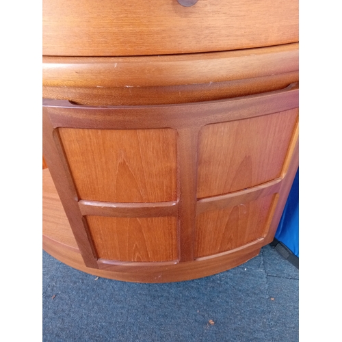 100 - A mid century Modern MCM teak Parker Knoll Nathan Corner display cabinet. Measures H 194cm x D 44cm ... 