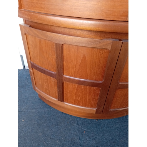 100 - A mid century Modern MCM teak Parker Knoll Nathan Corner display cabinet. Measures H 194cm x D 44cm ... 
