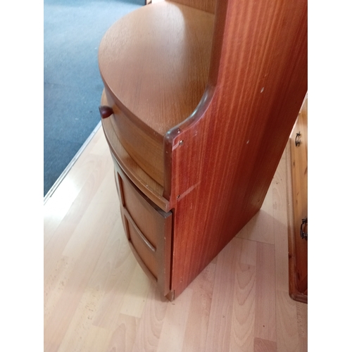101 - A mid century Modern MCM teak Parker Knoll Nathan Corner display cabinet. Measures H 194cm x D 44cm ... 