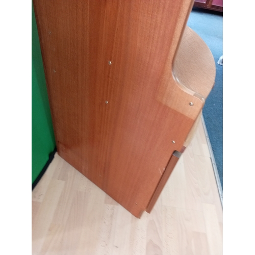 101 - A mid century Modern MCM teak Parker Knoll Nathan Corner display cabinet. Measures H 194cm x D 44cm ... 