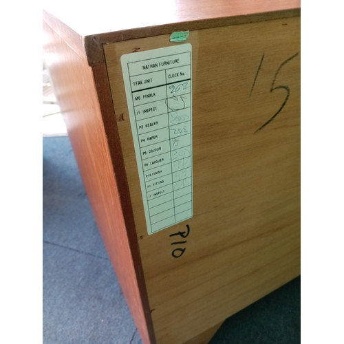 102 - A mid century Modern MCM teak Nathan side board / drinks cabinet. Few scuffs but overall good condit... 