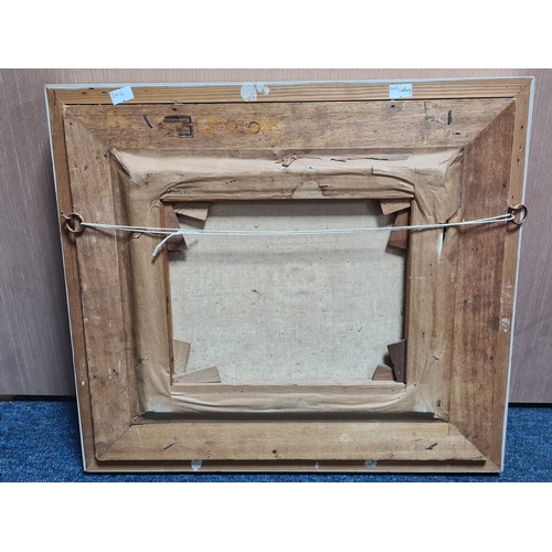 157 - Framed mid century Oil landscape painting of a autumnal woodland, signed but illegible. Measures H41... 