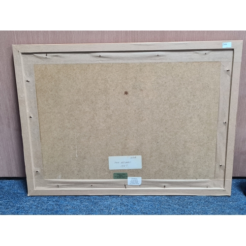 161 - Glass framed moody Watercolour painting: The Estuary, Norfolk 1987, signed Ronald Ridge. Measures H4... 