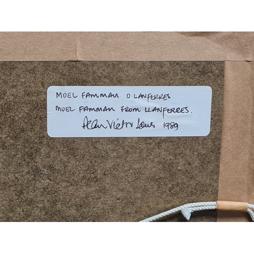 165 - Glass framed Welsh landscape Watercolour painting of Moel Famman From Llanferres, signed Alan Victor... 