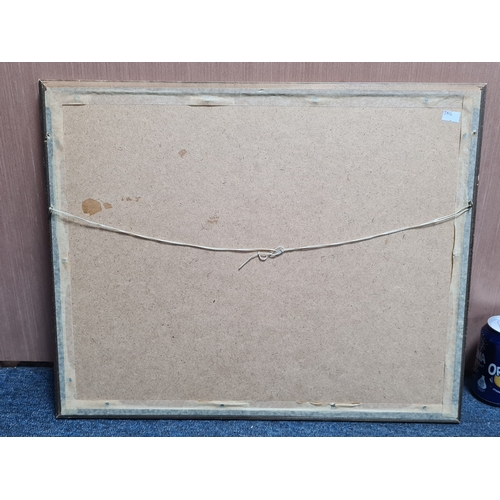 166 - Glass framed Atmospheric landscape Oil or Acrylic painting of the countryside with farmhouse. Signat... 