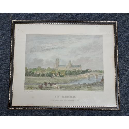 170 - 2 glass framed paintings, one a watercolour with country house and sheep which measures H32cm x39cm,... 