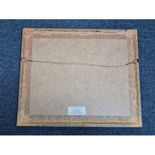 170 - 2 glass framed paintings, one a watercolour with country house and sheep which measures H32cm x39cm,... 