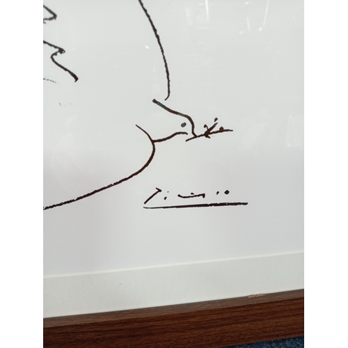 149 - A framed lithograph of Pablo Picasso 'Dove of peace' measures 42cm x 35cm.