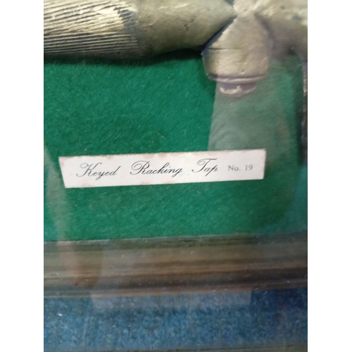 147 - A framed collection of Antique brass beer taps/spigots from Josiah Morgan & Sons. To include a large... 