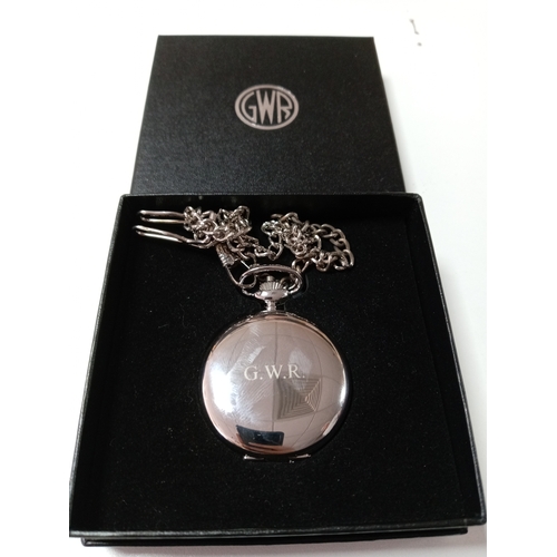 123 - A Great Western Railway engraved Pocket watch in original presentation box.
