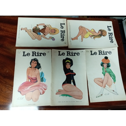 129 - A collection of five Le Rire French humour magazines. Issues 108, 115, 127, 131 and 161. All from th... 