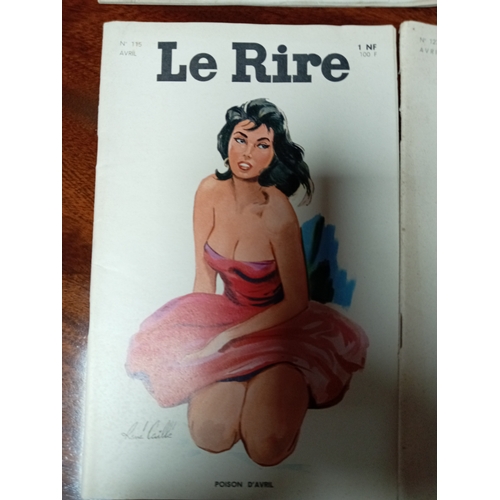 129 - A collection of five Le Rire French humour magazines. Issues 108, 115, 127, 131 and 161. All from th... 