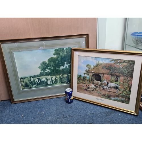 104 - 2 glass framed rural prints to include: George Stubbs 