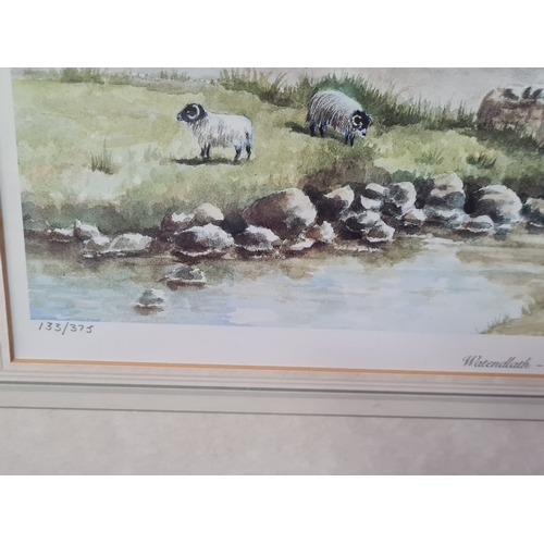 113 - Glass frame watercolour print Watendlath- Lake District signed N.S. Nelson, limited Edition print133... 