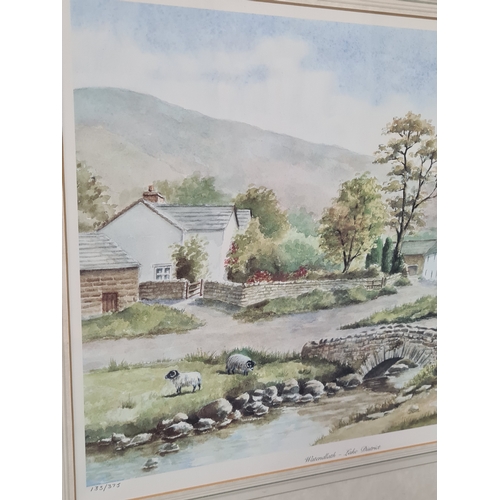 113 - Glass frame watercolour print Watendlath- Lake District signed N.S. Nelson, limited Edition print133... 