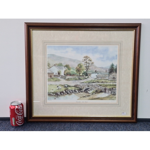 113 - Glass frame watercolour print Watendlath- Lake District signed N.S. Nelson, limited Edition print133... 