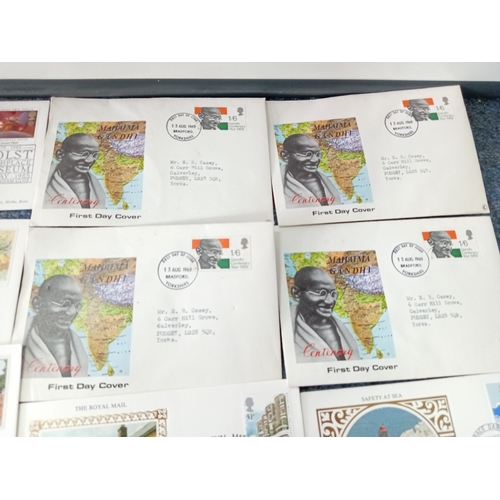 167 - A collection of 25 first day covers, four are Ghandi 1969. The rest are all from 1985 to include G. ... 