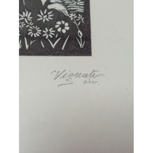 251 - A black and white religious icon woodblock print. H 21cm x W 16cm.