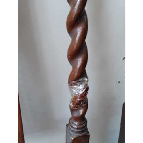 150 - A set of four vintage cane backed barley twist chairs. One chair has damage and there are some signs... 