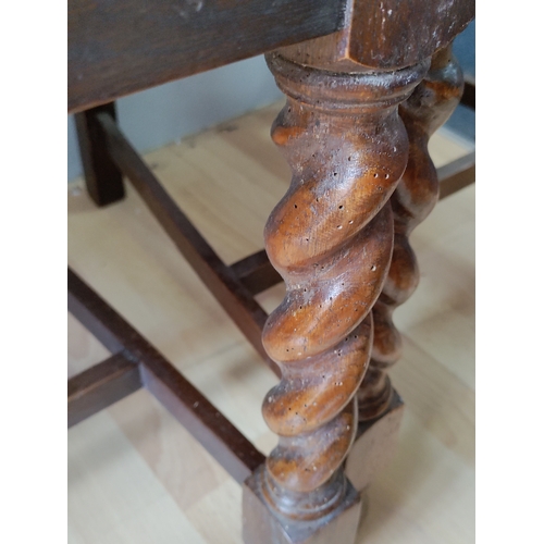150 - A set of four vintage cane backed barley twist chairs. One chair has damage and there are some signs... 