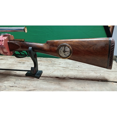 12 - A unique light up atomic gun artwork by W. Hudson. Includes stand.