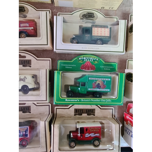 178 - A large collection of 33 Diecast Model Vans and Cars, all with packaging.
Mainly advertising vans su... 