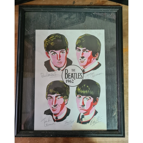 101 - Collection of The Beatles glass framed photos, vinyl (Movie Medley), autographs & film cells. 1962 m... 