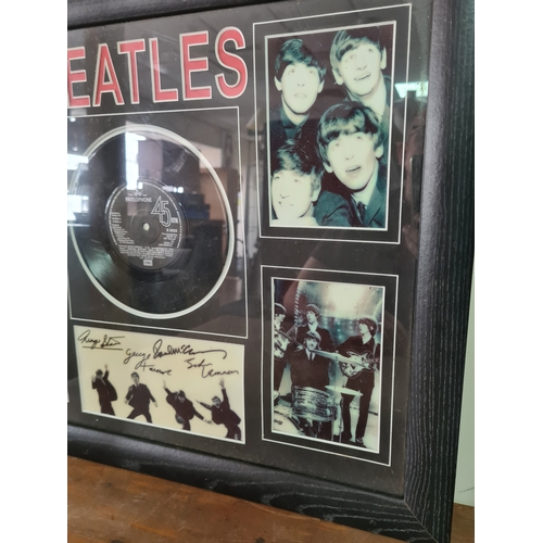 101 - Collection of The Beatles glass framed photos, vinyl (Movie Medley), autographs & film cells. 1962 m... 