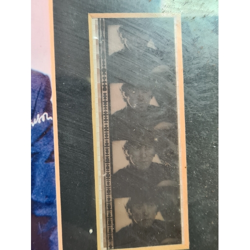 101 - Collection of The Beatles glass framed photos, vinyl (Movie Medley), autographs & film cells. 1962 m... 