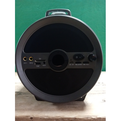 20 - A Beecaro Bluetooth speaker with connection ports.