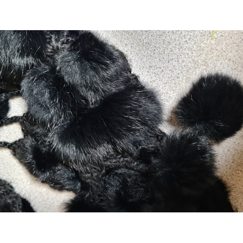 21 - Ladies vintage black Fur stole, possibly Rabbit Fur & a brown fur collar.