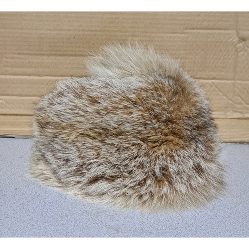 23 - Ladies vintage beige Fur hat. Thought to be either Coyote or Mountain Cat Fur.