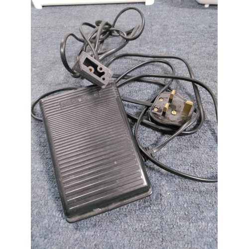 28 - A necchi super utility sewing machine with foot pedal and a singer handy chest