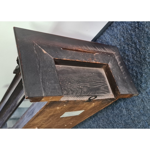 201 - A German /Austrian Antique Walnut Wall Clock. Measures 72cm high by 31.5cm wide by 18cm deep.