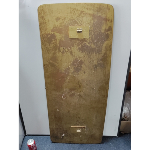 104 - Vintage wooden backed mirror H 116 W 49