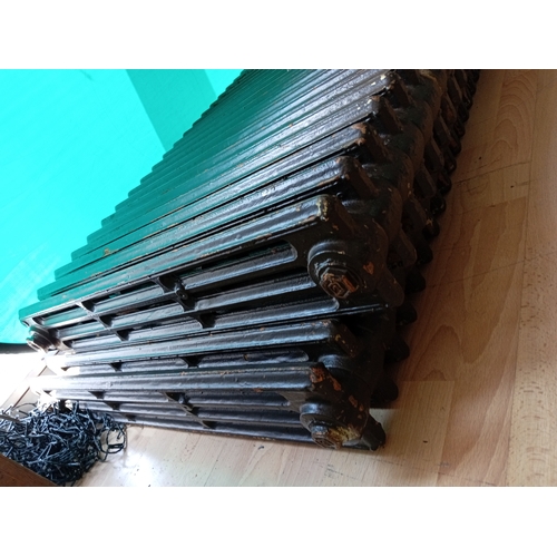 207 - A pair of Antique very large cast iron radiators just removed from a school building. Measure W151cm... 