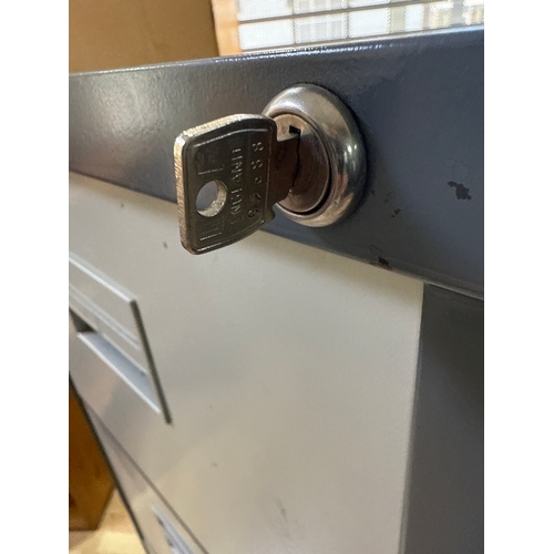 161 - Steel filing cabinet with 4 drawers key included