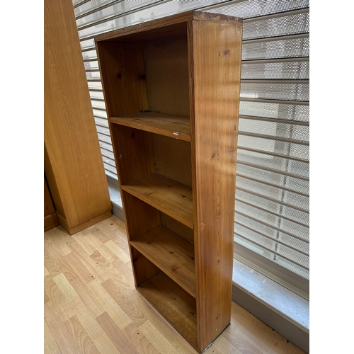 163 - Vintage pine bookcase. 21 x 8 x 52 inches