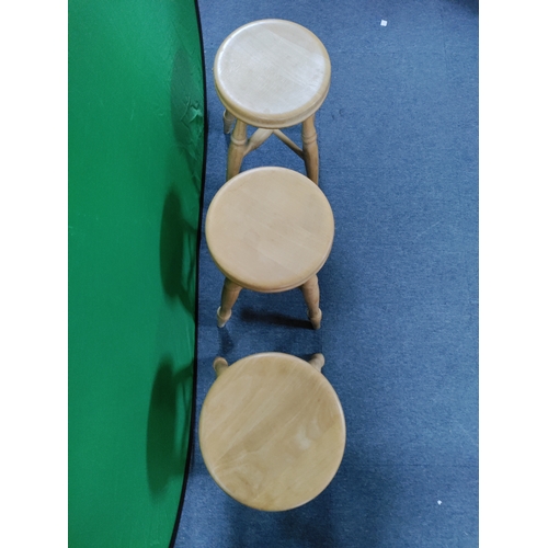 164 - A trio of pine stools H 51cm x W 49cm