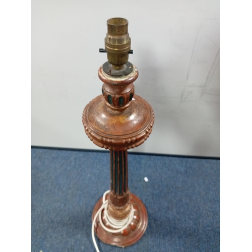 43 - A repurpused antique Italian candle stick lamp.