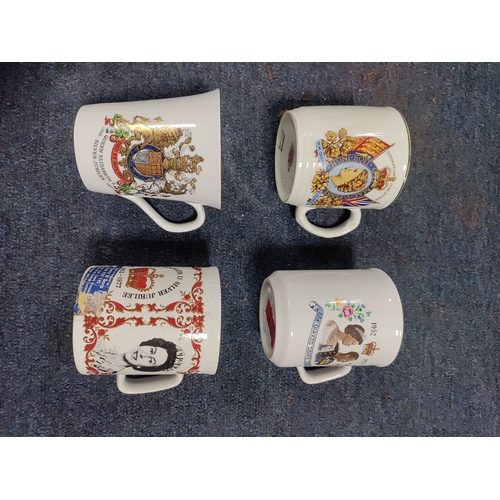 44 - A collection of royal memorabilia mugs. To include Queen Elizabeth II silver jubilee & coronation, P... 