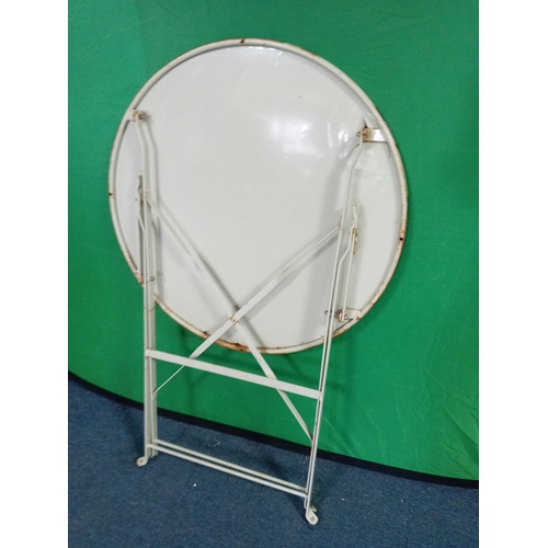 62 - Folding set of metal garden chairs and table