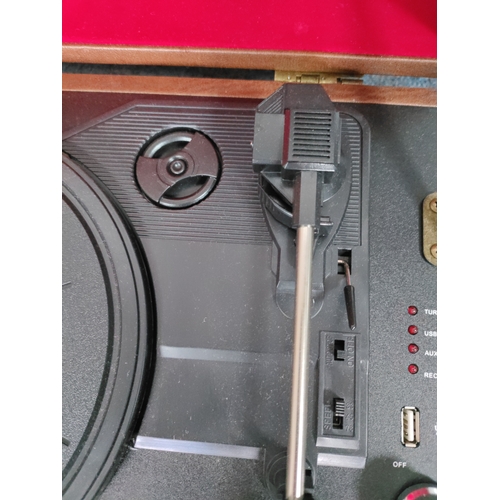 74 - A brown GPO portable record player.