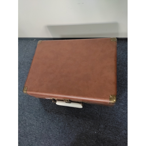 74 - A brown GPO portable record player.