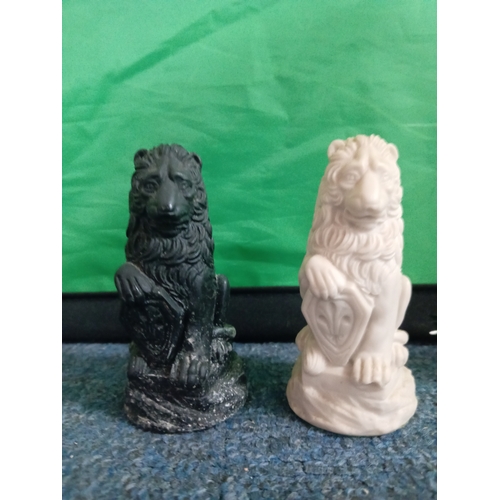 214 - A complete set of ceramic chess pieces