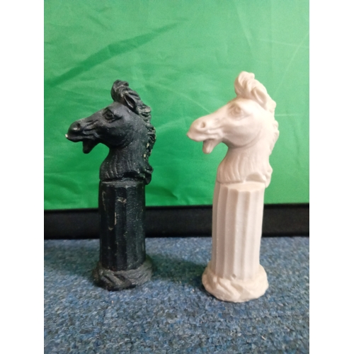 214 - A complete set of ceramic chess pieces