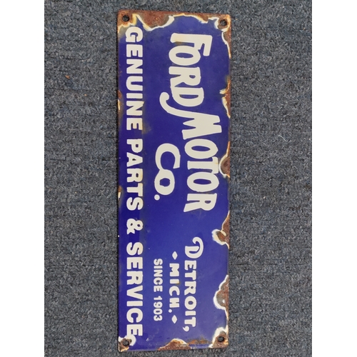 217 - A Ford Motor Co genuine parts & service enamel sign. H 10cm x W 30cm.